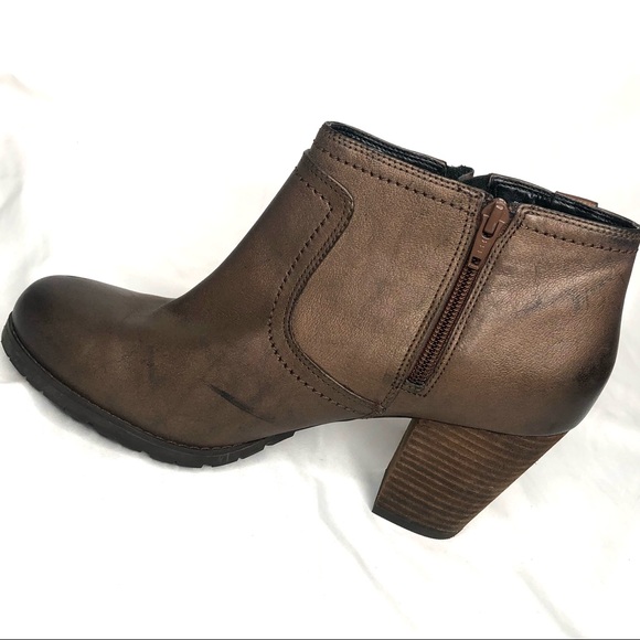 Clarks Brown leather booties Mission Halle Sz 10 M - Picture 8 of 15